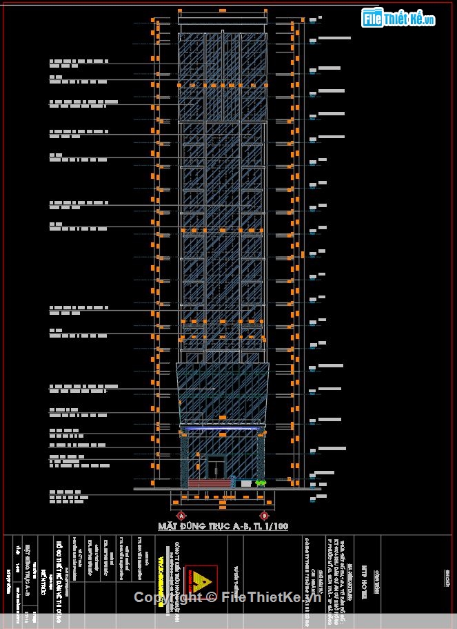 Khách sạn 18 tầng,file cad khách sạn,bản vẽ khách sạn,file thiết kế khách sạn